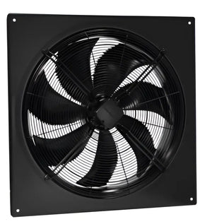 AW 710E6 Sileo Axial Fan – High-Performance Black Galvanized Steel Wall-Mount Plate Fan with Die-Cast Aluminum Impeller, Thermal Motor Protection, 3-Phase External Rotor Motor
