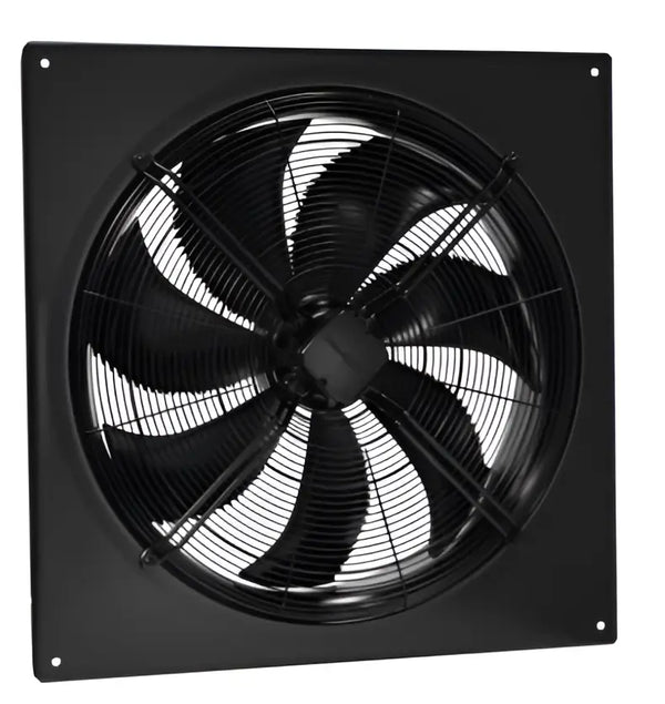 AW 710E6 Sileo Axial Fan – High-Performance Black Galvanized Steel Wall-Mount Plate Fan with Die-Cast Aluminum Impeller, Thermal Motor Protection, 3-Phase External Rotor Motor