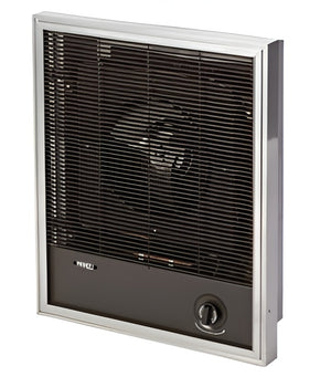 CIH CHDA-4000 4kW Recessed Wall Mounted Fan Heater – 230V, Integral Thermostat, Commercial Entrance & Lobby Heating, Dark Brown Anodised Frame