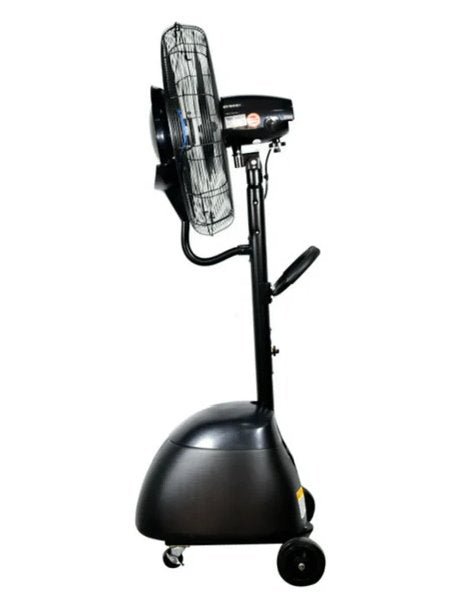 Cyclone 26" Pedestal Misting Fan – 13200 m³/hr High-Performance Cooling Fan with 23L Water Tank, Oscillating & Adjustable Mist – GIS MFS-26, Black