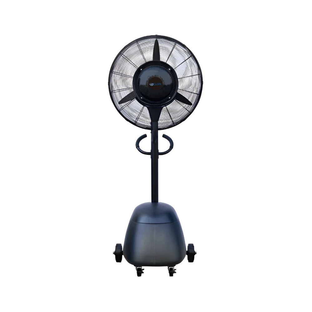 Cyclone 26" Pedestal Misting Fan – 13200 m³/hr High-Performance Cooling Fan with 23L Water Tank, Oscillating & Adjustable Mist – GIS MFS-26, Black
