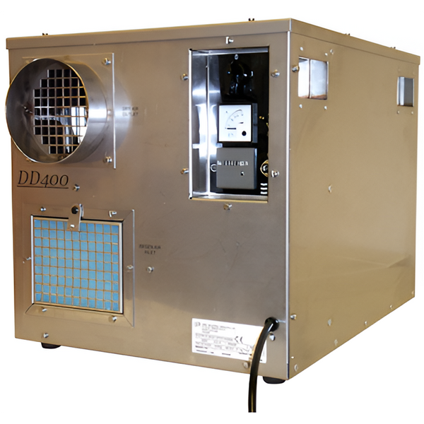 Portable Desiccant Dehumidifier DD400 – 2.5kW Industrial Dryer, Silica Gel Rotor, Stainless Steel Construction, Low Dew Point & Sub-Zero Performance
