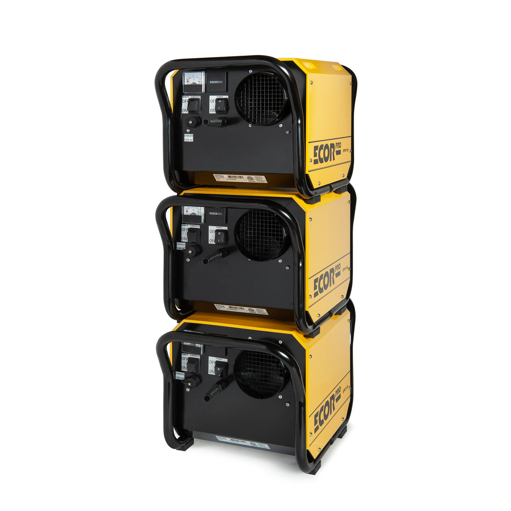 EcorPro DH2511 DryFan Portable Desiccant Dehumidifier – 25L/24hr, 380m³/h Airflow, 110V, Compact Industrial Moisture Extractor, Yellow/Black