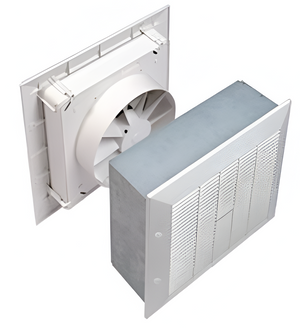 Systemair ES9W Commercial Wall Fan – 9" Reversible Panel Fan with Thermo-Activated Shutters, Speed Controllable, ABS Durable Construction, White/Grey – For Offices, Restaurants & Public Spaces