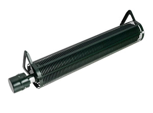 Frico Ribbed Pipe Radiator 800W Electric Convection Heater – Wall or Floor Mount, Sand-Filled, Retro Dark Green Design, 230V, 1925mm Length, Fire-Risk Safe – Model 127-42B