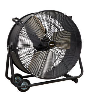 Sealey HVD24P 24" Industrial Drum Fan, High Velocity 3-Speed Cooling Fan with Tilt Cradle, Wheels & Handle, 230V Heavy-Duty Steel Air Circulator for Workshop, Warehouse & Commercial Use