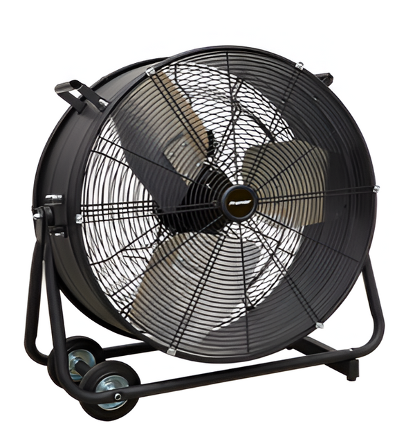 Sealey HVD24P 24" Industrial Drum Fan, High Velocity 3-Speed Cooling Fan with Tilt Cradle, Wheels & Handle, 230V Heavy-Duty Steel Air Circulator for Workshop, Warehouse & Commercial Use