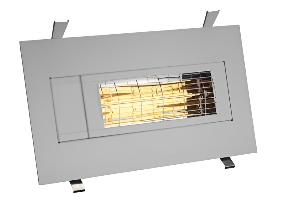 Frico IHFR15S Infrared Low-Mounted Electric Heater – 1500W Recessed Radiant Heater, IP65 Waterproof, Ceiling Mounted, Outdoor Balcony & Terrace Heating, Powder-Coated Silver