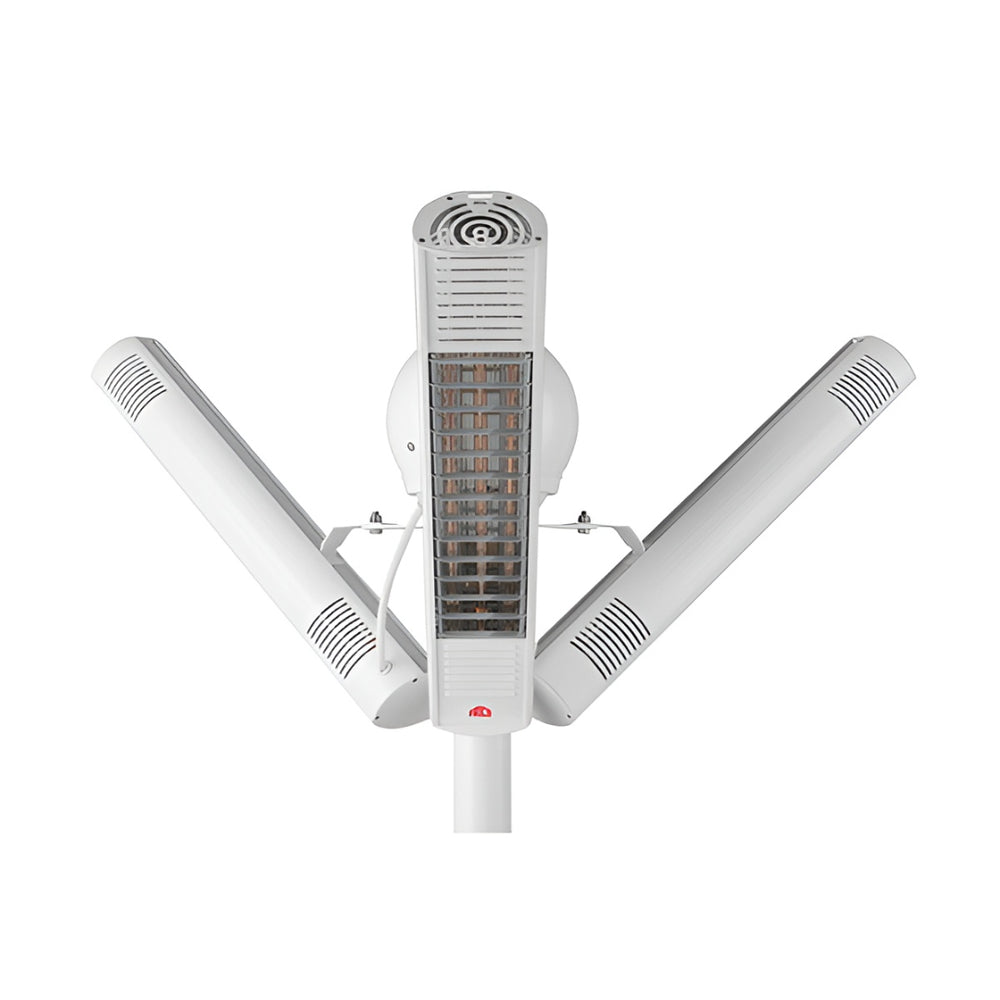 Freestanding Infrared Patio Heater 6kW – Portable Radiant Outdoor Heater with 3 Heating Elements, 400V Electric Terrace Heater, IP67 Protection, White – Product Code 92842