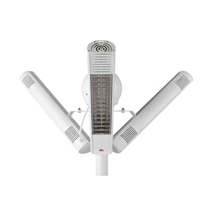 Freestanding Infrared Patio Heater 6kW – Portable Radiant Outdoor Heater with 3 Heating Elements, 400V Electric Terrace Heater, IP67 Protection, White – Product Code 92842