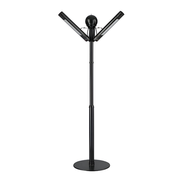 Portable Electric Radiant Heater – Infrapalm IHPA30B, 2 x 1500W Infrared Heaters, Black, IP67, 400V, Freestanding Outdoor Heater for Terraces, Restaurants, and Bars