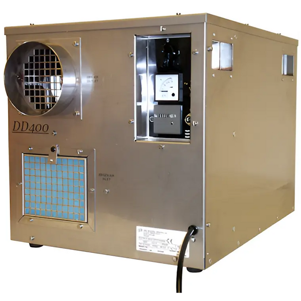 Portable Desiccant Dehumidifier DD400 – 2.5kW Industrial Dryer, Silica Gel Rotor, Stainless Steel Construction, Low Dew Point & Sub-Zero Performance