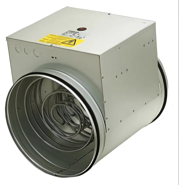 Round Electric Duct Heater 400mm 9kW 400V 3 Phase – Standard Range CB 400-9.0 Heater Battery with Overheat Protection