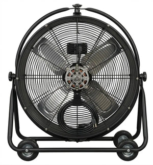 Sealey HVF24S 24" Industrial Drum Fan, High Velocity 2-Speed Cooling Fan with 360° Tilt Head, Heavy-Duty Steel Construction, 230V Workshop & Warehouse Air Circulation Fan