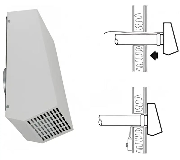 Systemair RVF 100 EC Wall Fan – Energy-Efficient 230V Exhaust Fan, 390m³/h Airflow, Max 60°C, Low Noise, White Powder-Coated Galvanized Steel