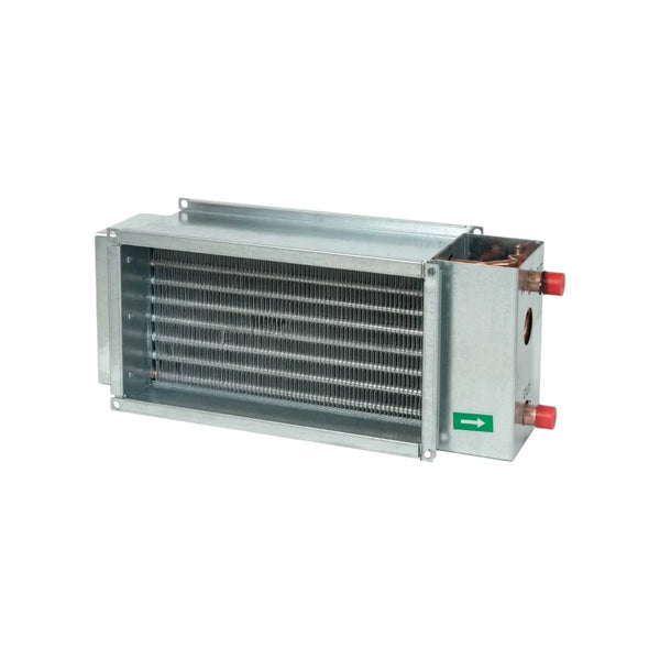 Systemair VBR 80-50-2 LPHW Low Pressure Hot Water Heater Battery – 2-Row Copper-Aluminium Heat Exchanger, 800x500mm, Max 150°C, Rectangular Duct Heating, Zinc-Coated Casing