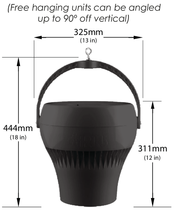 Airius Titan Model 10/S Destratification Fan, 230V, ABS Housing, 2.5-4m Ceiling Height, Black