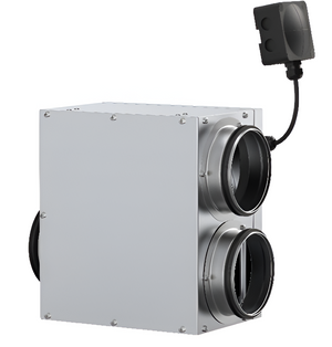 Systemair VEF-2 EC Compact Extract Fan – 125mm Exhaust & Extract Connections, Energy-Efficient Cupboard Ventilation with Insulated Casing, 0-10V Speed Control, Galvanized Steel, Silver