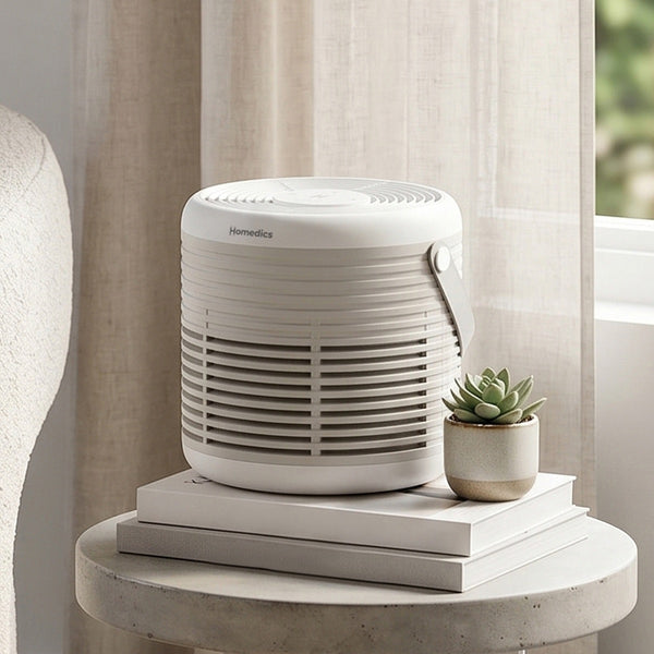 WhisperPure Comfort True HEPA Air Purifier with Activated Carbon Filter, Quiet 3-Speed Operation, Essential Oil Tray, 42m² Coverage